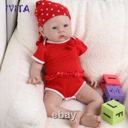 IVITA 20'' Big Baby Blue Eyes Girl Newborn Lifelike Full Silicone Reborn Doll