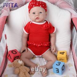 IVITA 20'' Big Baby Blue Eyes Girl Newborn Lifelike Full Silicone Reborn Doll