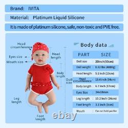 IVITA 20'' Big BoyGirl Full Silicone Doll Reborn Baby Lifelike Newborn Doll