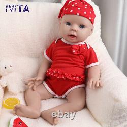 IVITA 20'' Cute Silicone Reborn Baby Girl Newborn Full Silicone Doll Xmas Gift