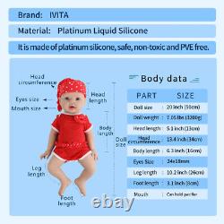 IVITA 20'' Cute Silicone Reborn Baby Girl Newborn Full Silicone Doll Xmas Gift