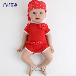 IVITA 20'' Cute Silicone Reborn Baby Girl Newborn Full Silicone Doll Xmas Gift