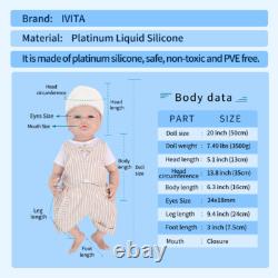 IVITA 20'' Full Body Silicone Reborn Baby Boy Floppy Silicone Doll