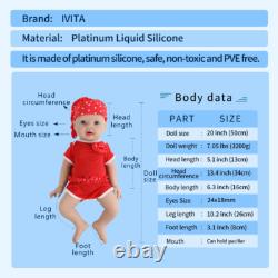 IVITA 20'' Full Body Silicone Reborn Baby Girl Newborn Silicone Doll Xmas Gift