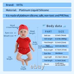 IVITA 20 Lifelike Newborn Baby Girl Silicone Reborn Baby Big Doll Kids Gift