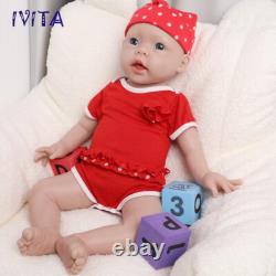 IVITA 20 Lifelike Newborn Baby Girl Silicone Reborn Baby Big Doll Kids Gift