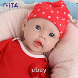IVITA 20 Lifelike Newborn Baby Girl Silicone Reborn Baby Doll Kids Xmas Gift