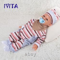 IVITA 20'' Realistic Reborn Silicone Doll Smiling Girl 4000g Can Take Pacifier