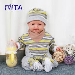 IVITA 20'' Realistic Reborn Silicone Doll Smiling Girl 4000g Can Take Pacifier