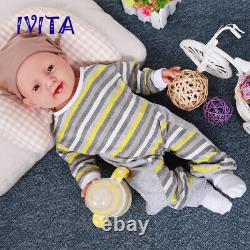 IVITA 20'' Realistic Reborn Silicone Doll Smiling Girl 4000g Can Take Pacifier