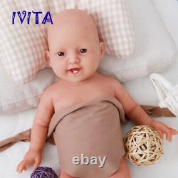 IVITA 20'' Realistic Reborn Silicone Doll Smiling Girl 4000g Can Take Pacifier