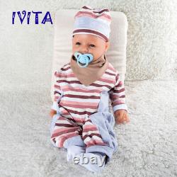 IVITA 20'' Realistic Reborn Silicone Doll Smiling Girl 4000g Can Take Pacifier