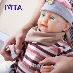 IVITA 20'' Realistic Reborn Silicone Doll Smiling Girl 4000g Can Take Pacifier