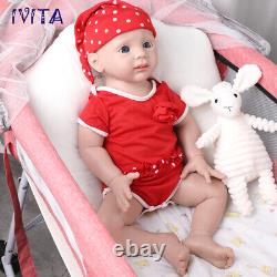 IVITA 20 Silicone Rebirth Baby Girl Doll Toddler Accompany Waterproof Xmas Gift