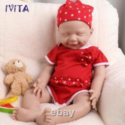 IVITA 20'' Sleeping Silicone Baby Girl Lifelike Silicone Reborn Doll Infant
