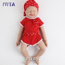 IVITA 20'' Sleeping Silicone Baby Girl Lifelike Silicone Reborn Doll Infant