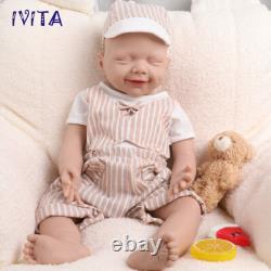 IVITA 20 inch Sleeping Baby Boy Lifelike Reborn Baby Full Body Silicone Doll