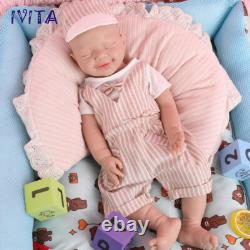 IVITA 20 inch Sleeping Baby Boy Lifelike Reborn Baby Full Body Silicone Doll
