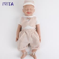 IVITA 20 inch Sleeping Baby Boy Lifelike Reborn Baby Full Body Silicone Doll