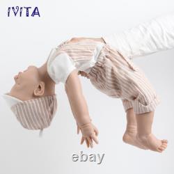 IVITA 20 inch Sleeping Baby Boy Lifelike Reborn Baby Full Body Silicone Doll
