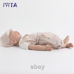 IVITA 20 inch Sleeping Baby Boy Lifelike Reborn Baby Full Body Silicone Doll