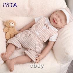 IVITA 20 inch Sleeping Baby Boy Lifelike Reborn Baby Full Body Silicone Doll