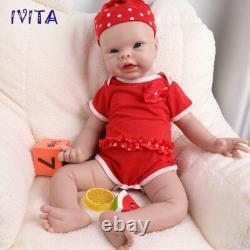 IVITA 20inch Blue Eyes Girl Reborn Baby Doll Full Body Silicone Doll Prematur