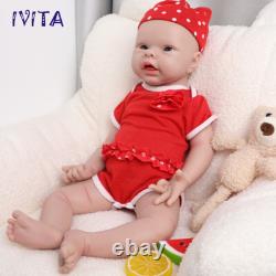 IVITA 20inch Blue Eyes Girl Reborn Baby Doll Full Body Silicone Doll Prematur