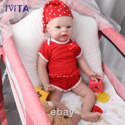 IVITA 20inch Blue Eyes Girl Reborn Baby Doll Full Body Silicone Doll Prematur