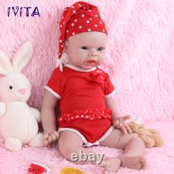 IVITA 20inch Blue Eyes Girl Reborn Baby Doll Full Body Silicone Doll Prematur