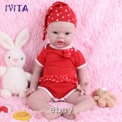 IVITA 20inch Blue Eyes Girl Reborn Baby Doll Full Body Silicone Doll Prematur