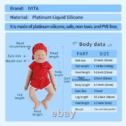 IVITA 20inch Handmade Sleeping Baby Girl Lifelike Silicone Reborn Doll Infant