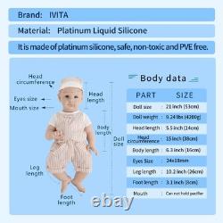 IVITA 21'' Silicone Reborn Baby Boy Girl Newborn Full Silicone Doll Xmas Gift