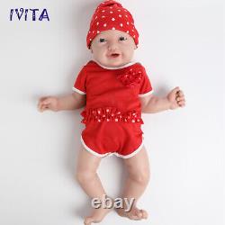 IVITA 23'' Big Reborn Full Body Silicone Doll Adorable Smile Newborn Baby Girl