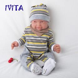 IVITA 23'' Full Body Silicone Reborn Doll Realistic Baby Boy Can Take Pacifier