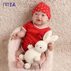 IVITA 23'' Reborn Doll Newborn Girl 5400g Full Body Silicone Baby Xmas Gift Toys