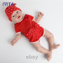 IVITA 23'' Reborn Doll Newborn Girl 5400g Full Body Silicone Baby Xmas Gift Toys