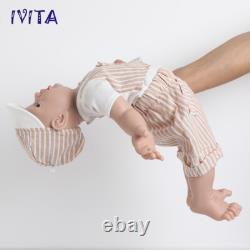 IVITA 23inch Reborn Baby Big Boy Blue Eyes Newborn Vivid Full Silicone Baby Doll
