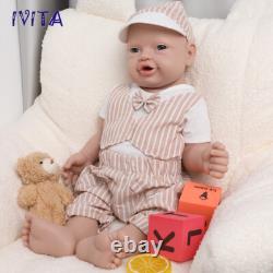 IVITA 23inch Reborn Baby Big Boy Blue Eyes Newborn Vivid Full Silicone Baby Doll