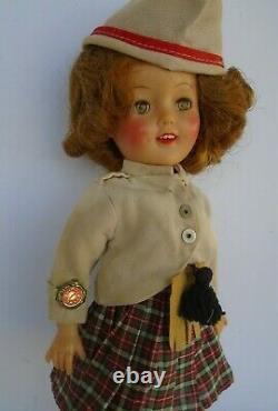 Ideal Shirley Temple 12 Vinyl Doll in Orig Wee Willie Winkie Outfit Vintage 50s