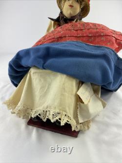 Ilse Ludecke Cloth Doll On Base German Vintage Leni Women in Black Forest
