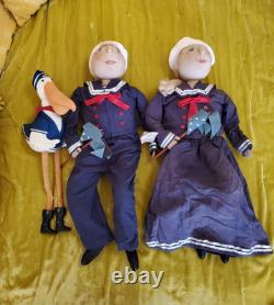 Joe Spencer Pelican Pirate, Sid & Stacey Sailor 28 Artist Doll Set RARE