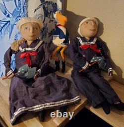 Joe Spencer Pelican Pirate, Sid & Stacey Sailor 28 Artist Doll Set RARE