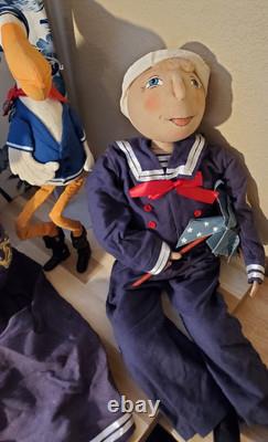 Joe Spencer Pelican Pirate, Sid & Stacey Sailor 28 Artist Doll Set RARE