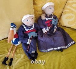 Joe Spencer Pelican Pirate, Sid & Stacey Sailor 28 Artist Doll Set RARE