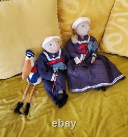 Joe Spencer Pelican Pirate, Sid & Stacey Sailor 28 Artist Doll Set RARE