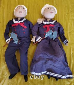 Joe Spencer Pelican Pirate, Sid & Stacey Sailor 28 Artist Doll Set RARE