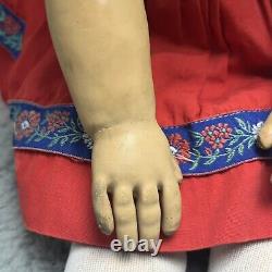 Judy Splinters Unmarked Doll Side Glancing Blue Eyes Yarn Hair Cloth Body READ