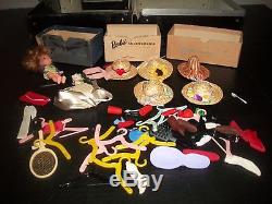 LARGE VINTAGE LOT OF 13 BARBIE's 50'- 60s, CASES, TAGGED OUTFITS, & ACCESSORIES