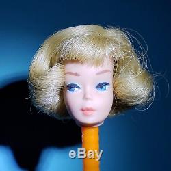LK! RARE 1965 EUROPEAN Barbie SIDEPART America Girl, Creamy Vinyl! Head ONLY